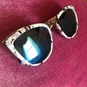 Francesca’s Blue Lense Marbled Frames Sunglasses